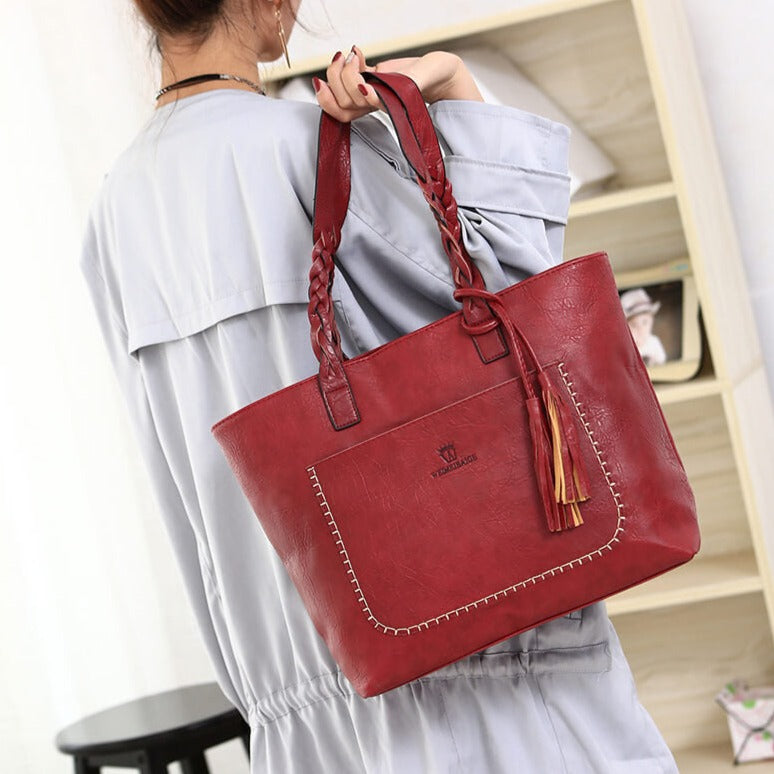 Skulderväska i läder för kvinnor