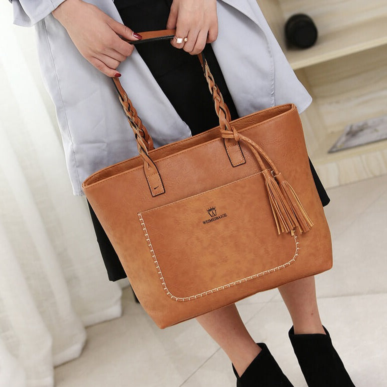 Skulderväska i läder för kvinnor