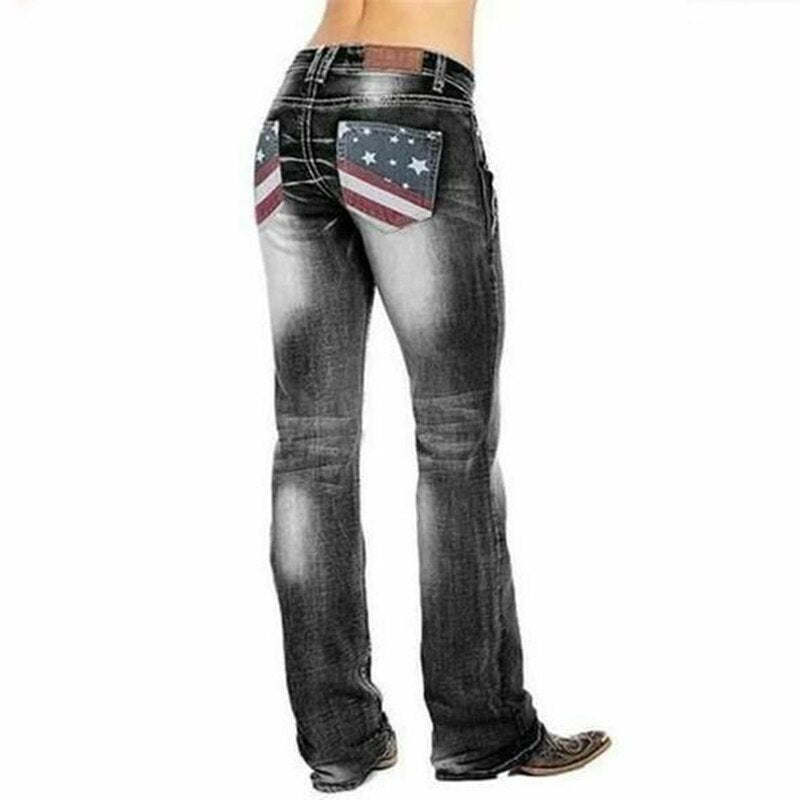 Jeans i denim med stöpsnitt