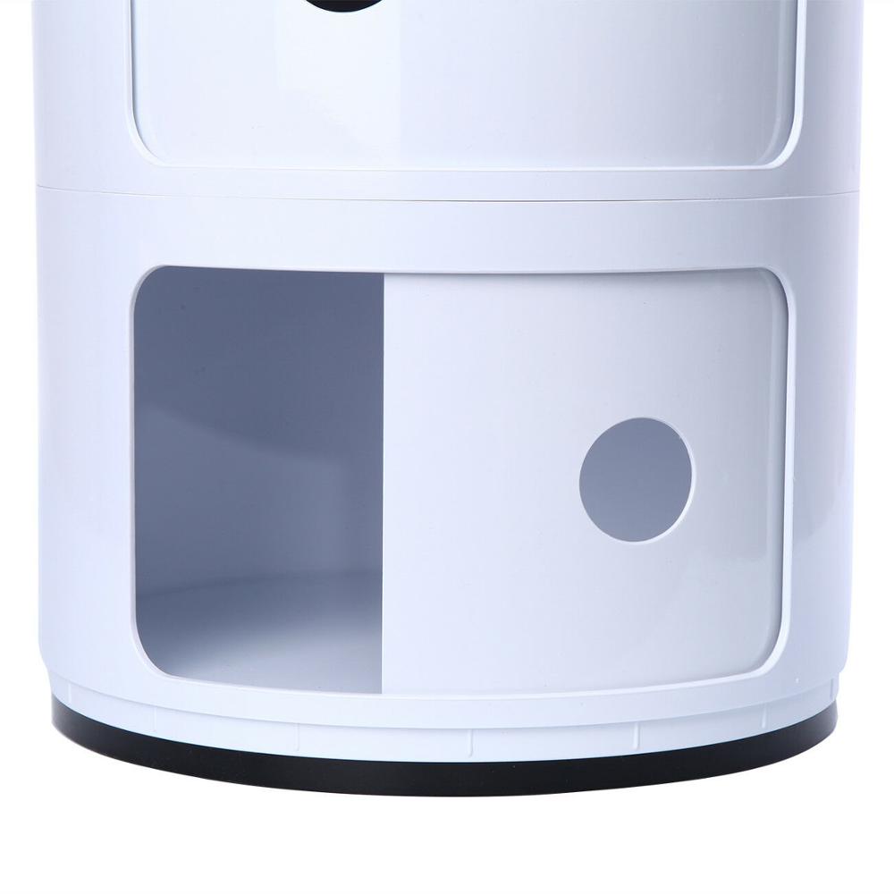 Cylindriskt modernt skåp med 3 nivåer