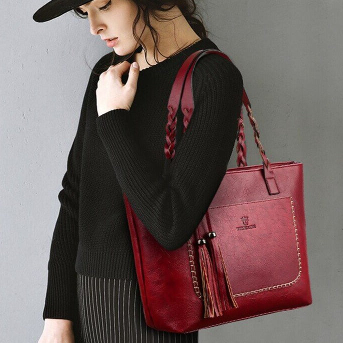 Skulderväska i läder för kvinnor