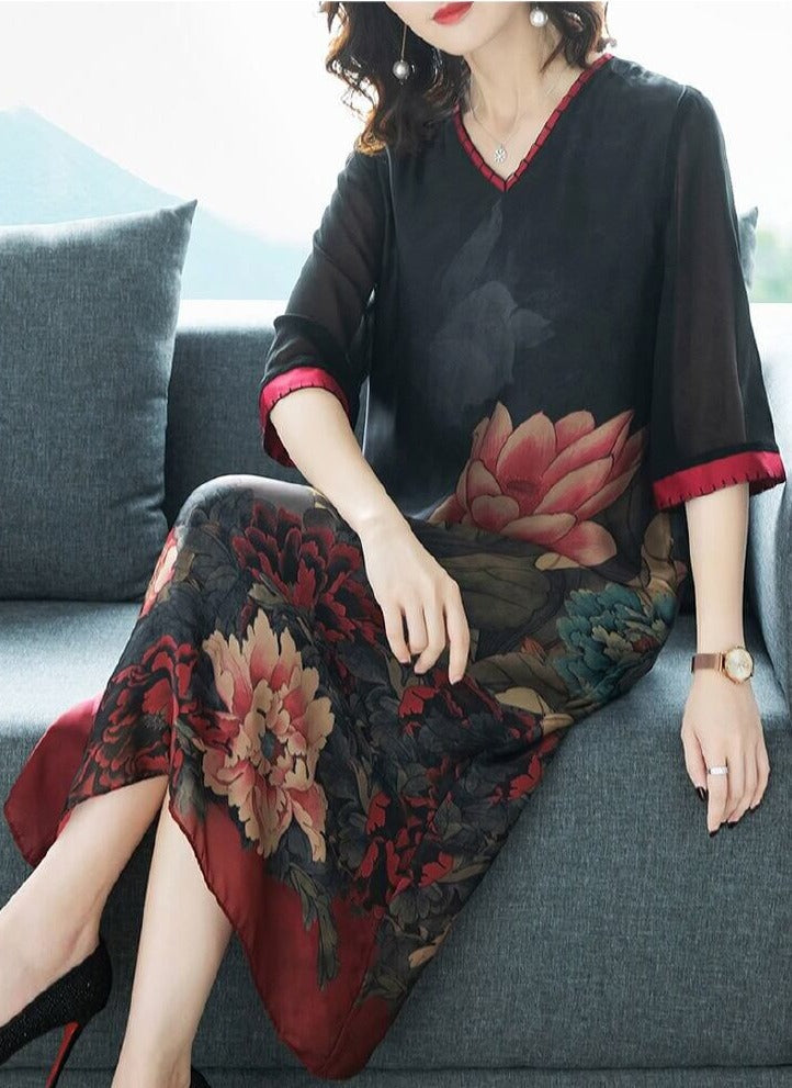 Klänning i äkta mjukt silke