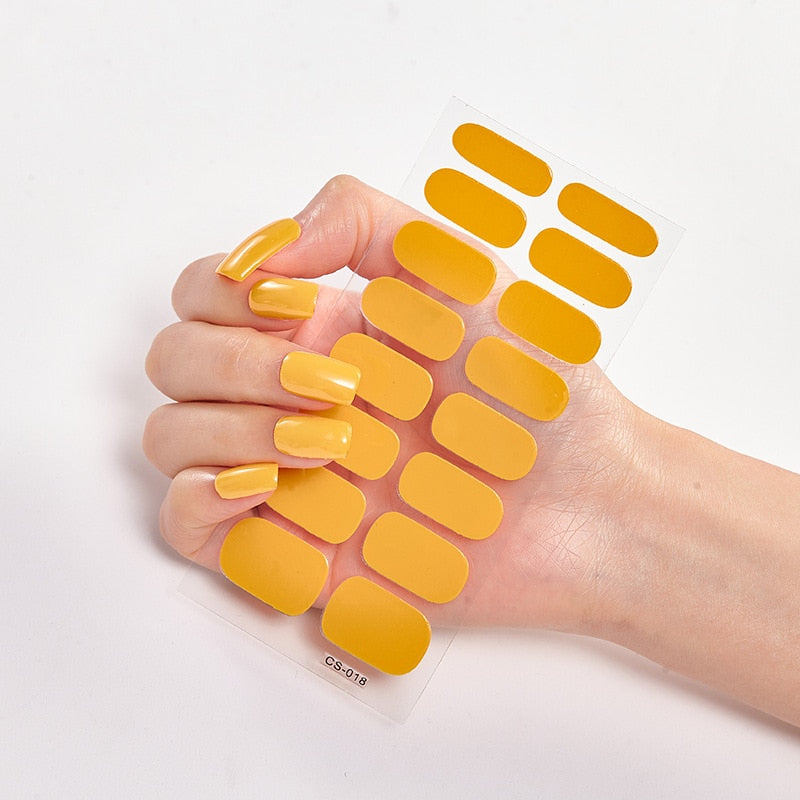 Solid Colors nagelklistermärken (16 tips/set)