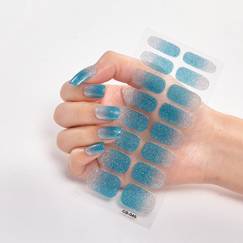 Solid Colors nagelklistermärken (16 tips/set)