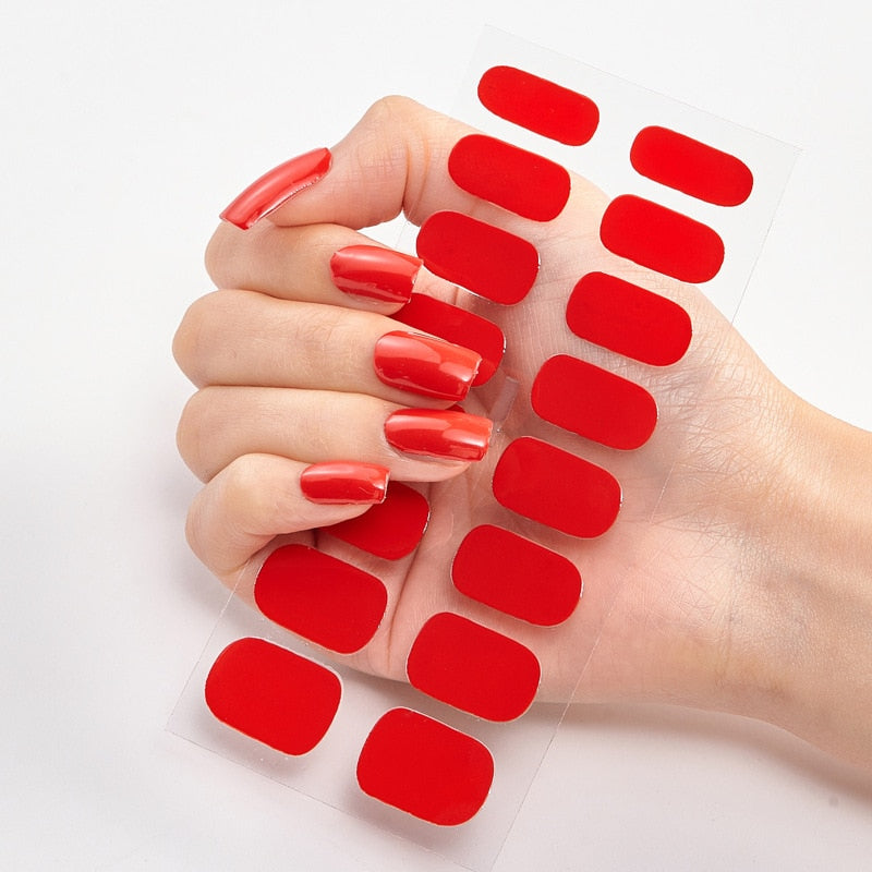 Solid Colors nagelklistermärken (16 tips/set)