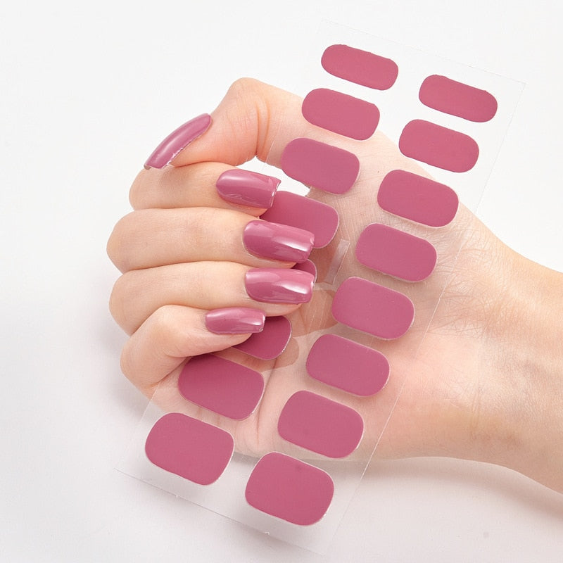 Solid Colors nagelklistermärken (16 tips/set)