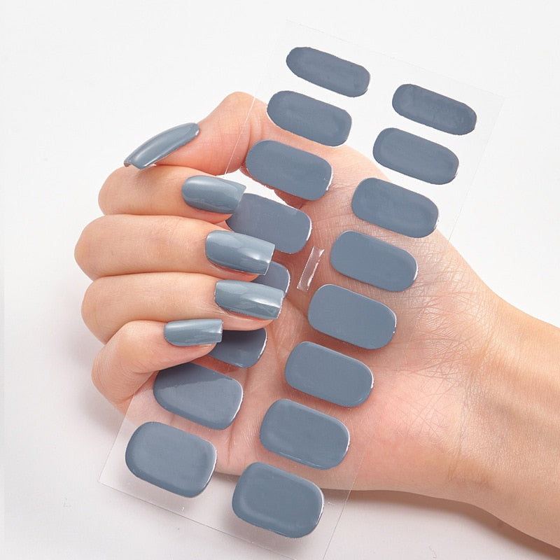 Solid Colors nagelklistermärken (16 tips/set)