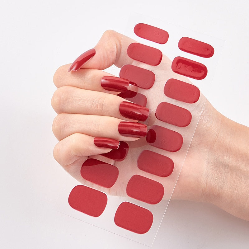 Solid Colors nagelklistermärken (16 tips/set)