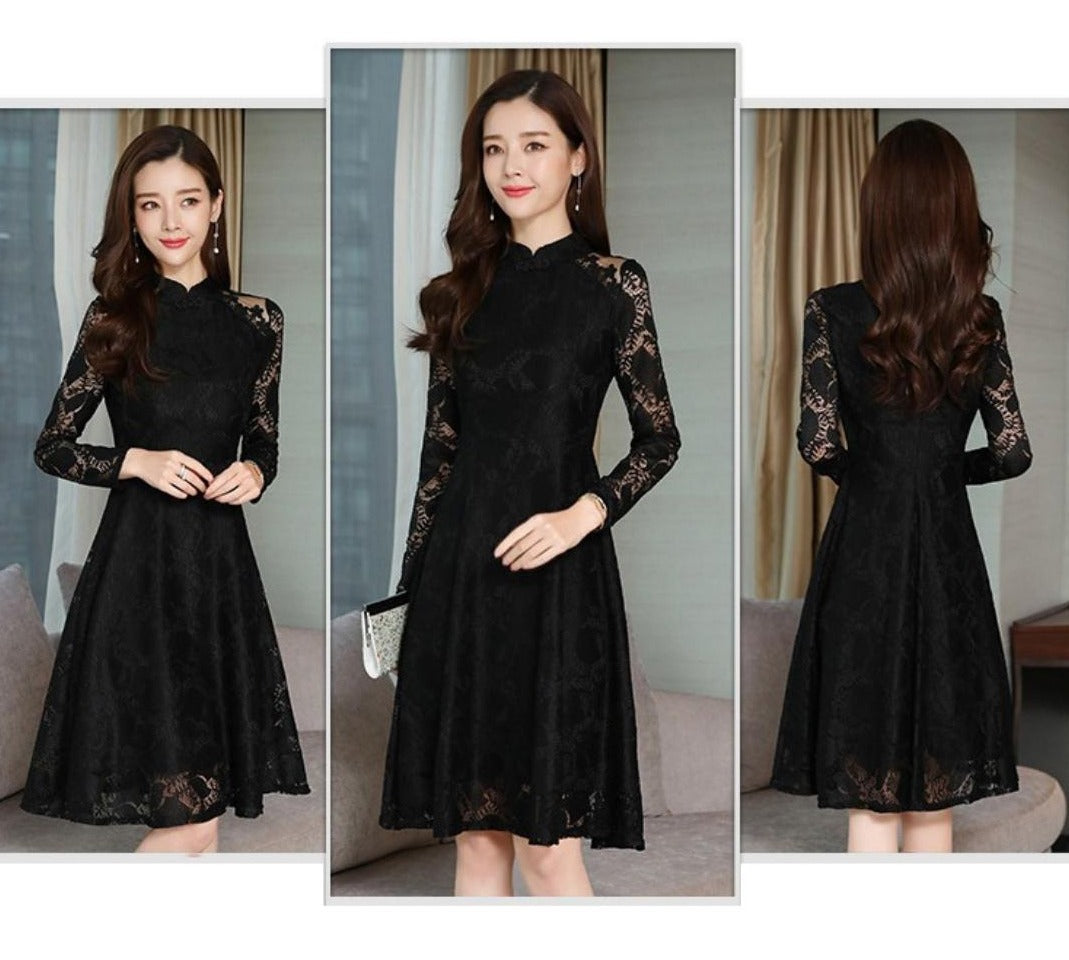 Kvinnor Spets Mini klänning