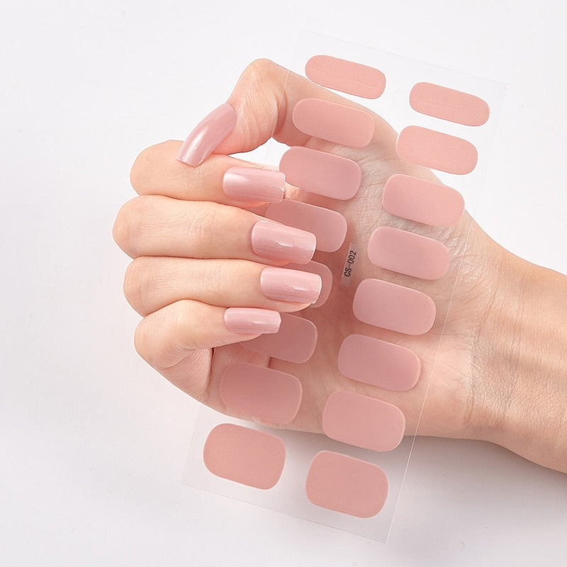 Solid Colors nagelklistermärken (16 tips/set)