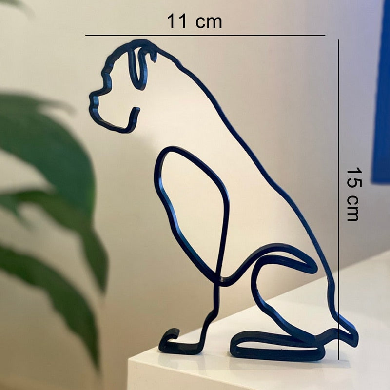 Minimalistisk hund konstskulptur