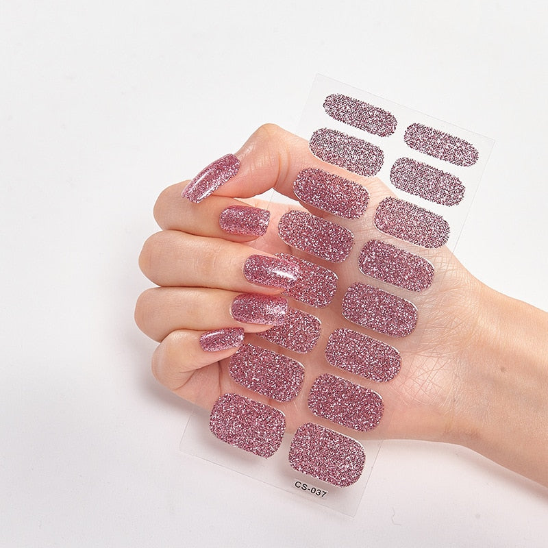 Solid Colors nagelklistermärken (16 tips/set)