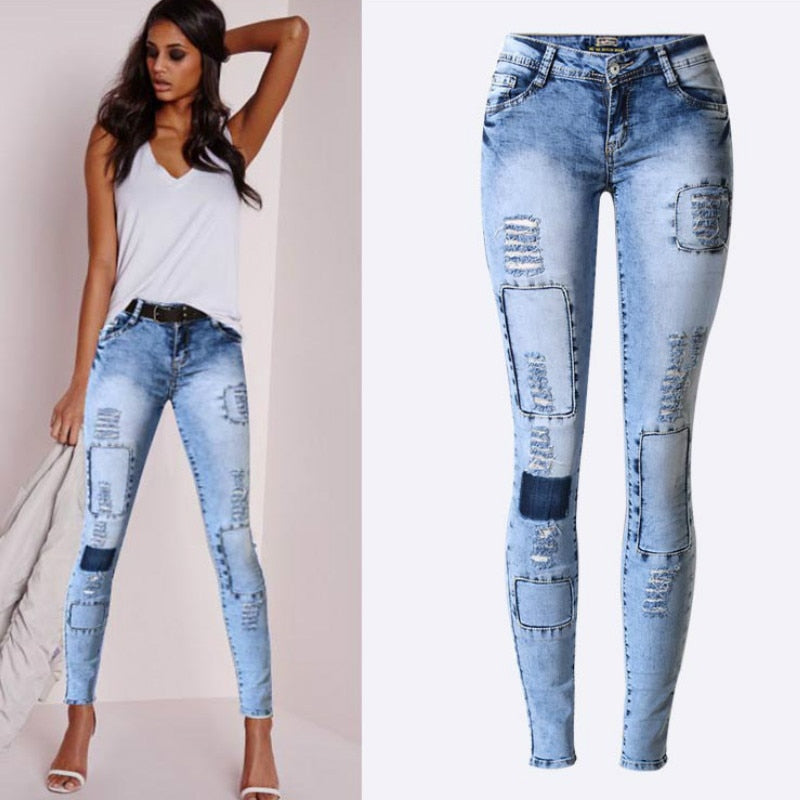 Kvinnan skinny jeans