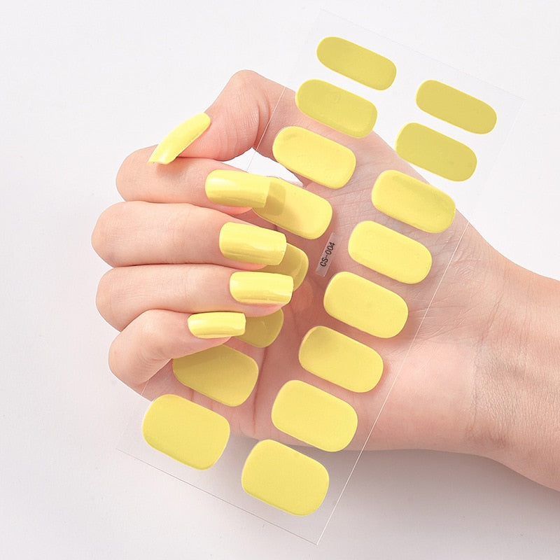 Solid Colors nagelklistermärken (16 tips/set)