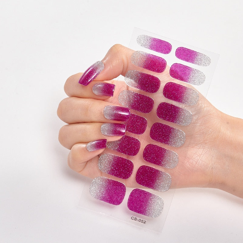 Solid Colors nagelklistermärken (16 tips/set)