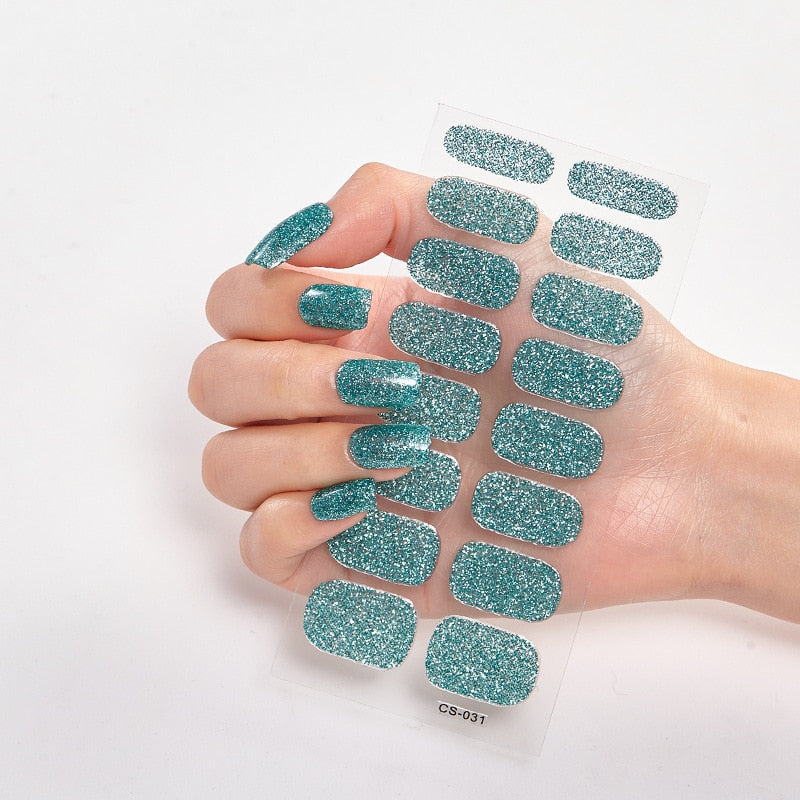 Solid Colors nagelklistermärken (16 tips/set)