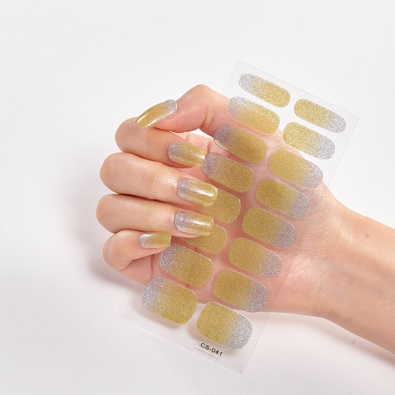Solid Colors nagelklistermärken (16 tips/set)