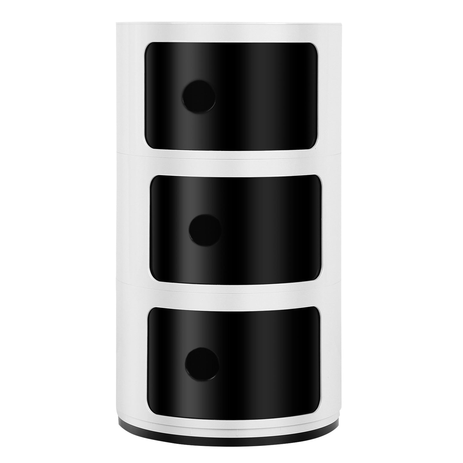 Cylindriskt modernt skåp med 3 nivåer