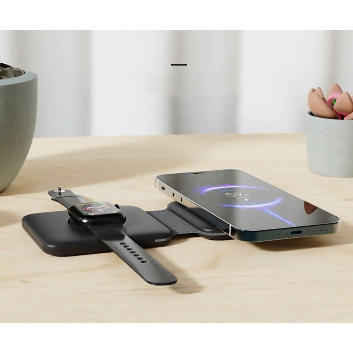 Vikbar magnetisk trådlös laddare