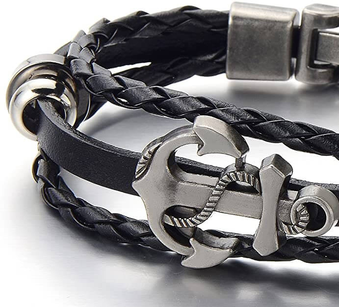 Ankare läderarmband