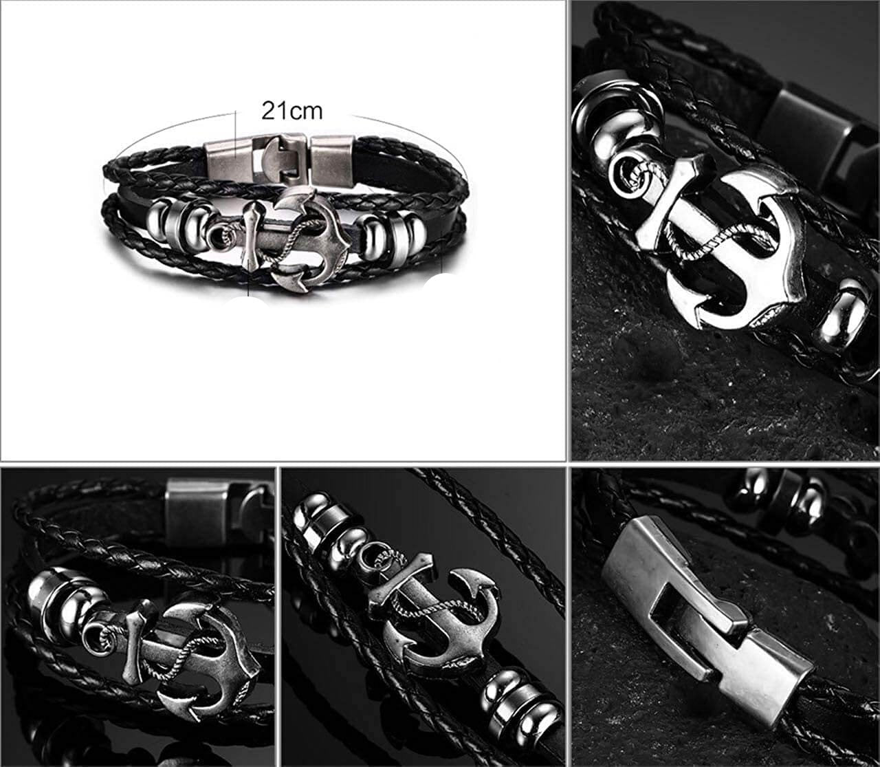 Ankare läderarmband