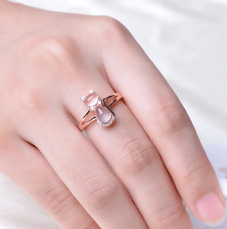 Opal katt ring