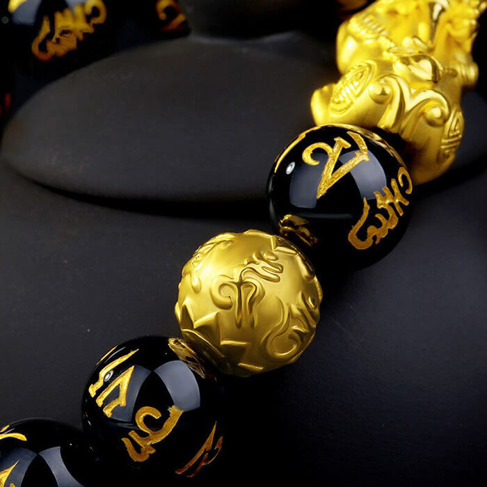 Black Obisidian Feng Shui Armband