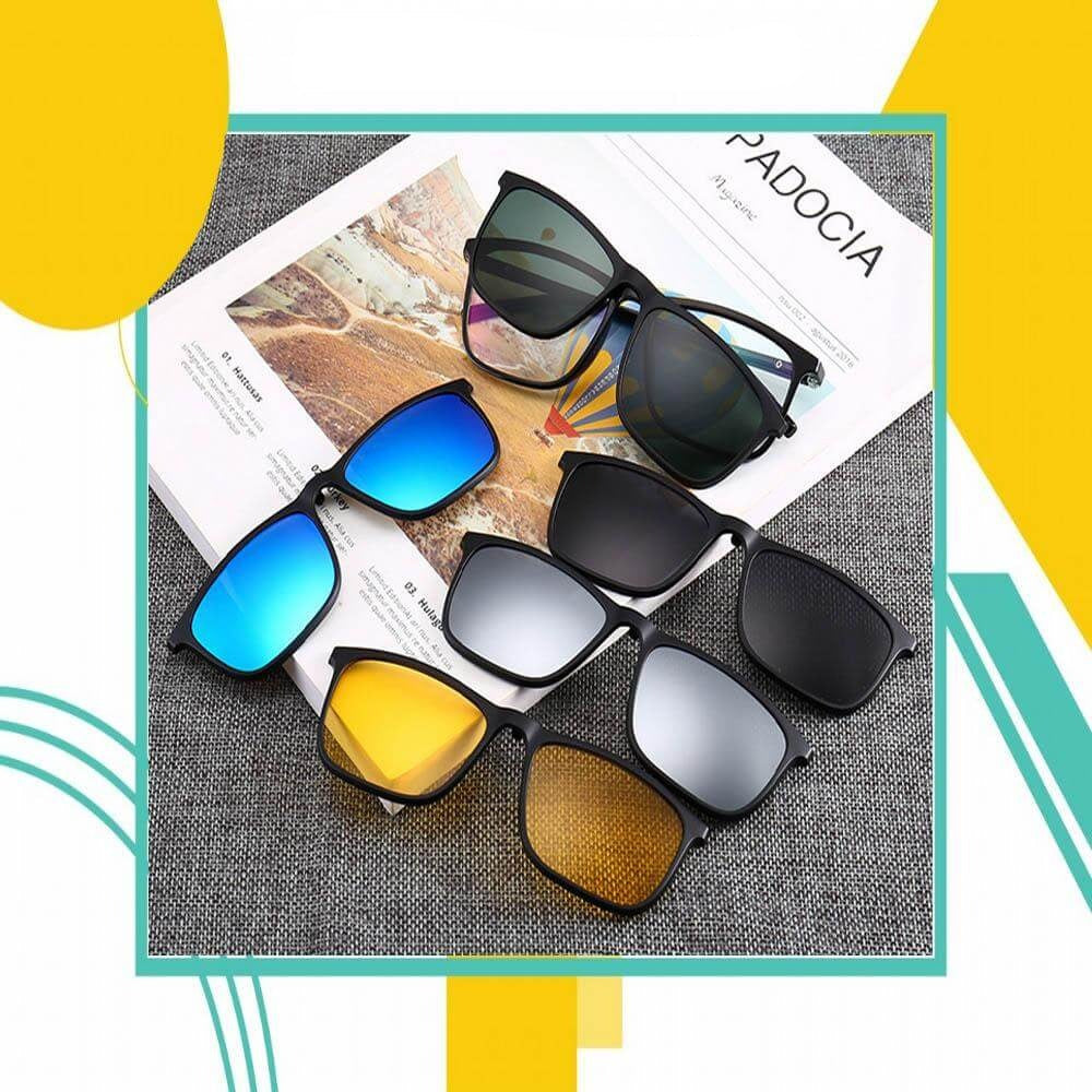 Magnetiska polariserade glasögon med clips