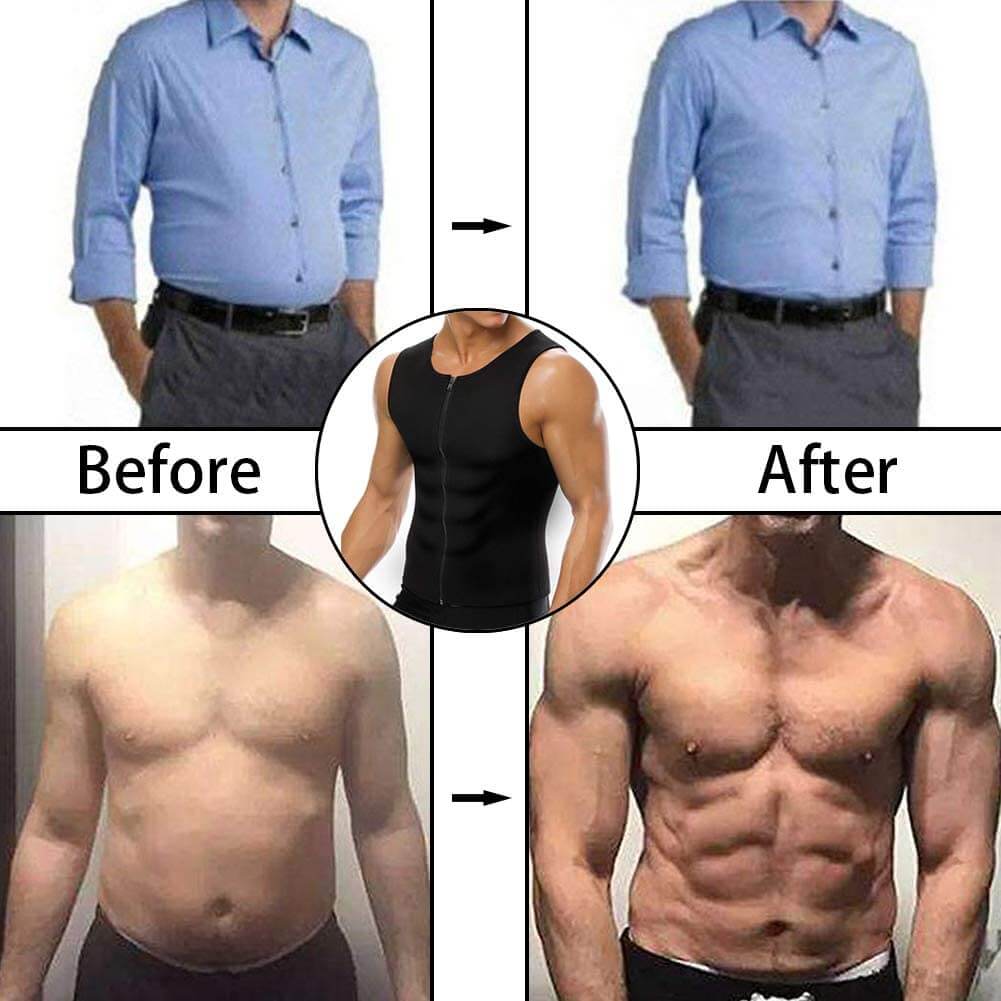 Sauna Sweat väst med dragkedja för män