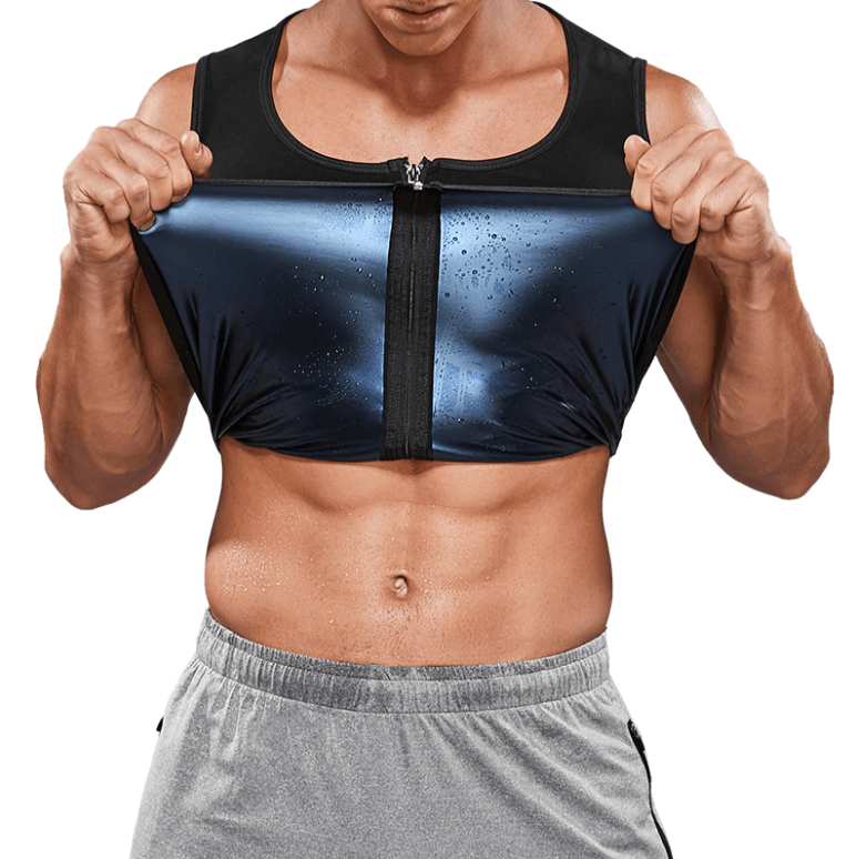 Sauna Sweat väst med dragkedja för män