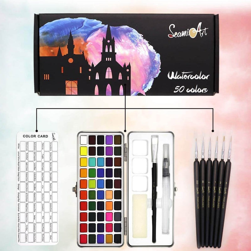 Bärbar akvarellfärg färg set